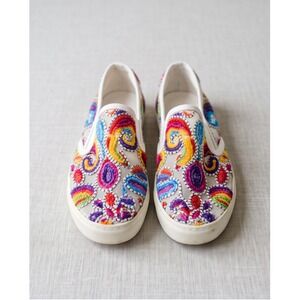 Dirty Laundry 8/38.5 JBSC-008 Multicolor Embroidered Mesh Slip On Sneakers